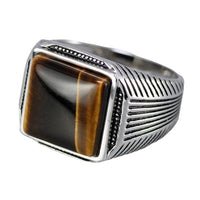 bague oeil de tigre homme en argent protection