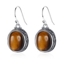 boucle d oreille argent oeil de tigre