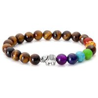 Bracelet 7 Chakras Oeil de Tigre et pierre de protection