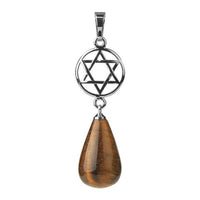 Pendentif Oeil de TIgre Goutte et Etoile de David