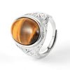 Bague Oeil de Tigre femme avec pierre naturelle ovale