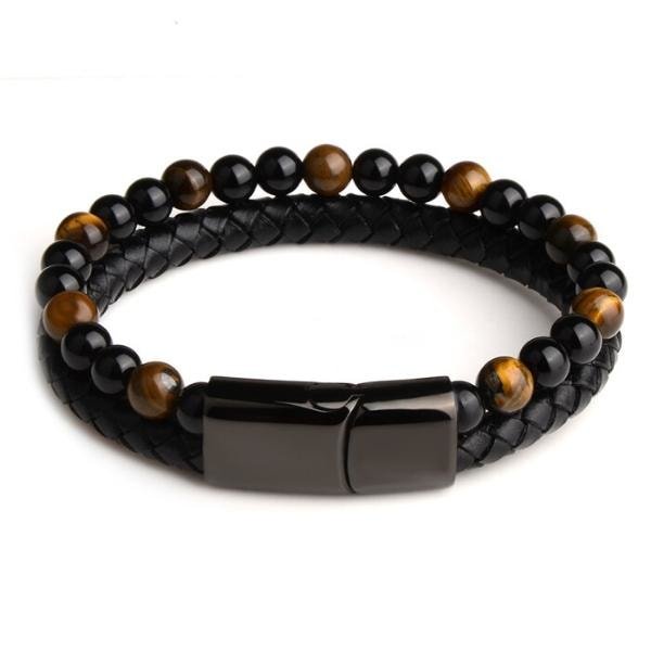 bracelet oeil de tigre homme de protection couleur marron