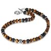Collier Homme Oeil de Tigre Pierre de Lave - 45cm