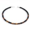 Collier Oeil de Tigre Homme Pierre de Lave