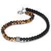 Collier Oeil de Tigre Pierre Volcanique - 45cm