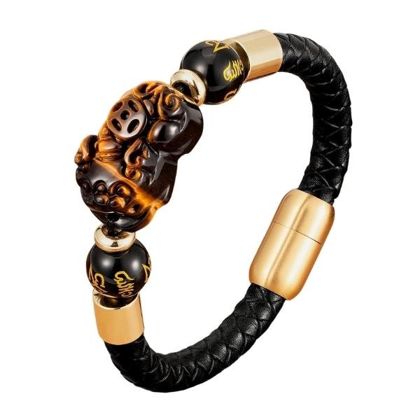 bracelet-feng-shui-oeil-de-tigre-pixiu_2 bracelet homme oeil de tigre