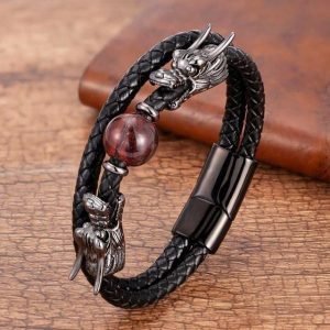 Bracelet Magnétique Oeil de Tigre Rouge