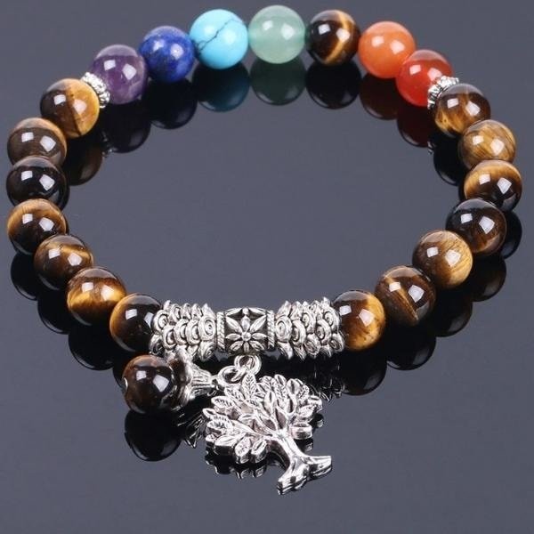 bracelet-oeil-de-tigre-chakras-arbre-vie-acier-246 Bracelet Oeil de Tigre Chakras Arbre de Vie Acier