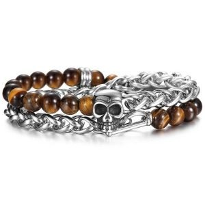Bracelet Oeil de Tigre Crane (Gourmette)