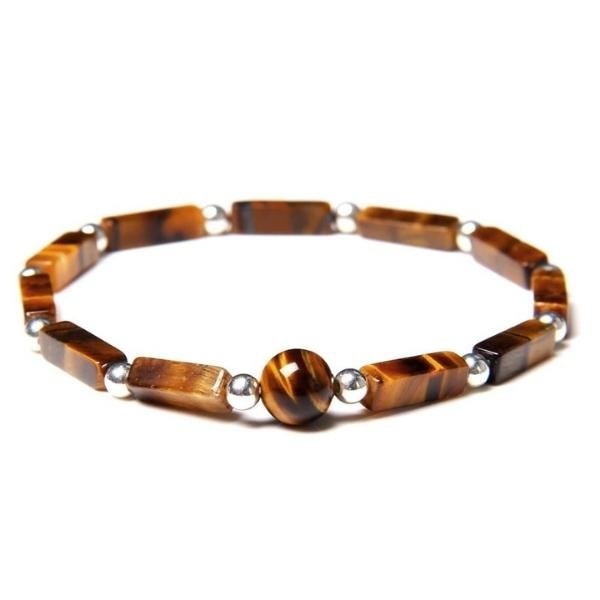 bracelet-oeil-de-tigre-femme-pierres-rectangulaires-305 pierre de protection naturelle en oeil de tigre