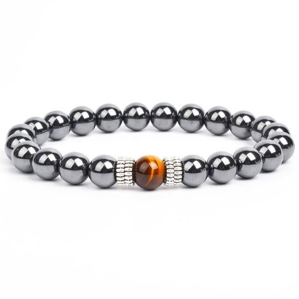 bracelet-oeil-de-tigre-hematite bracelet hématite et oeil de tigre