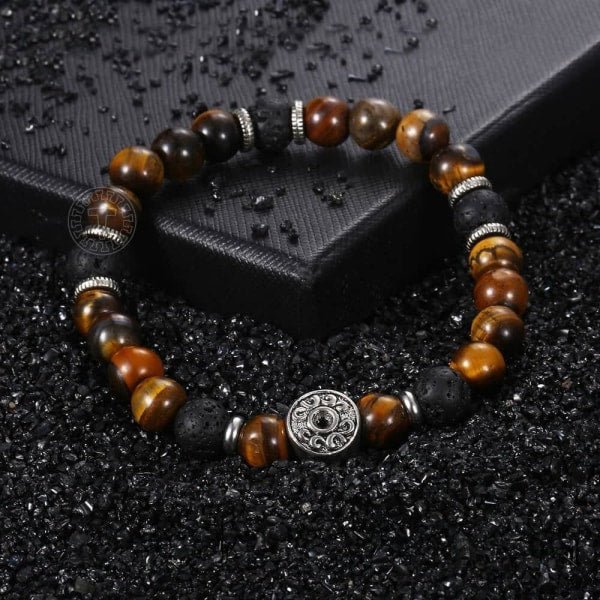 bracelet-oeil-de-tigre-homme-pierre-lave-373 Bracelet Oeil de Tigre Homme Pierre de Lave - Oeil de tigre + Pierre de lave