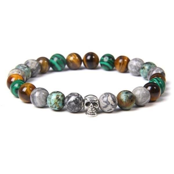 bracelet-oeil-de-tigre-malachite-tete-mort-19cm-397 Bracelet Oeil de Tigre Malachite - malachite / China / 19cm