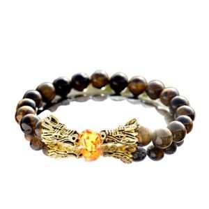 Bracelet oeil de tigre Pierre de Lave