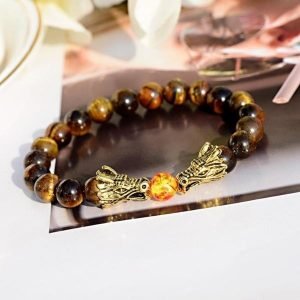 Bracelet oeil de tigre Pierre de Lave