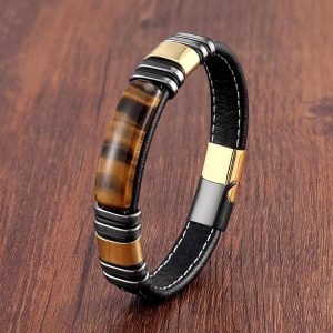 Bracelet Cuir Oeil de Tigre Elegance